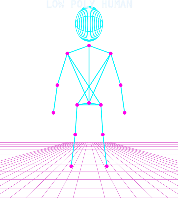 Low Poly Human Wireframe design